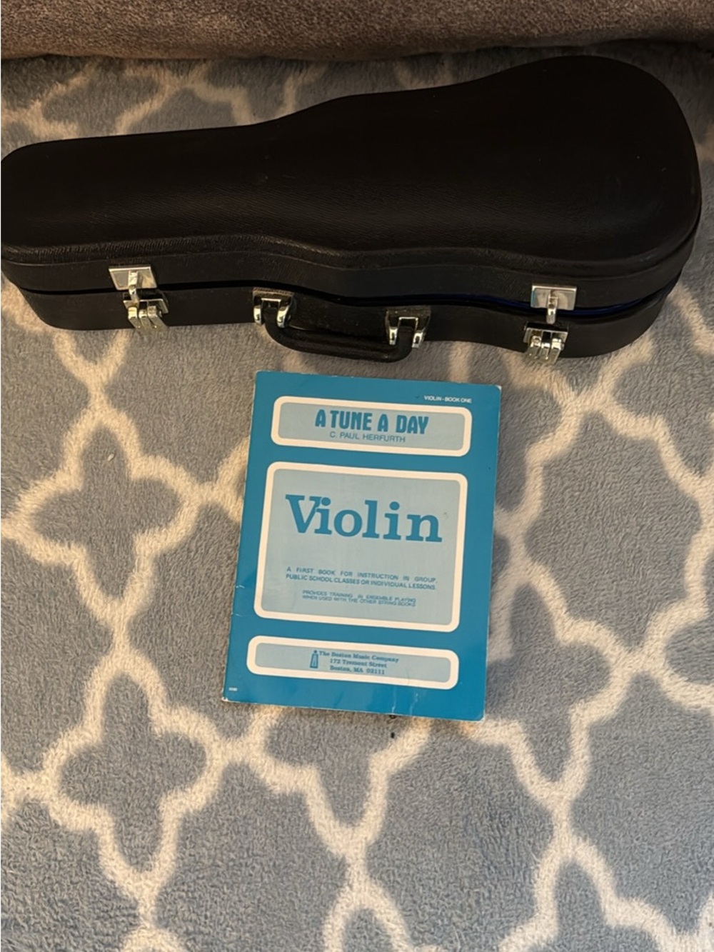 American Girl Black Violin Case with Blue Violin Book